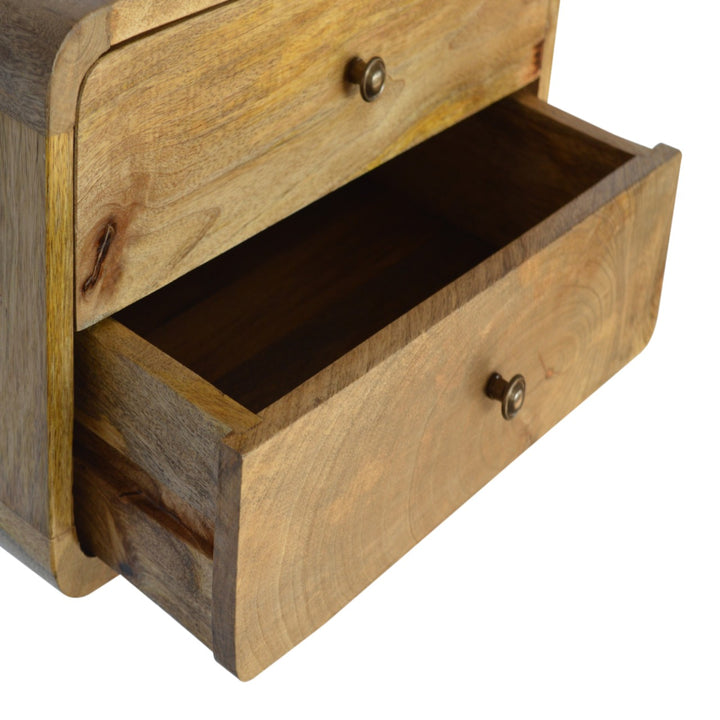 Oak-ish 2 Drawer Floating Bedside - TidySpaces