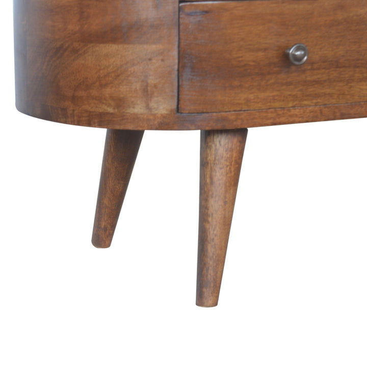 Chestnut Rounded Entertainment Unit - TidySpaces