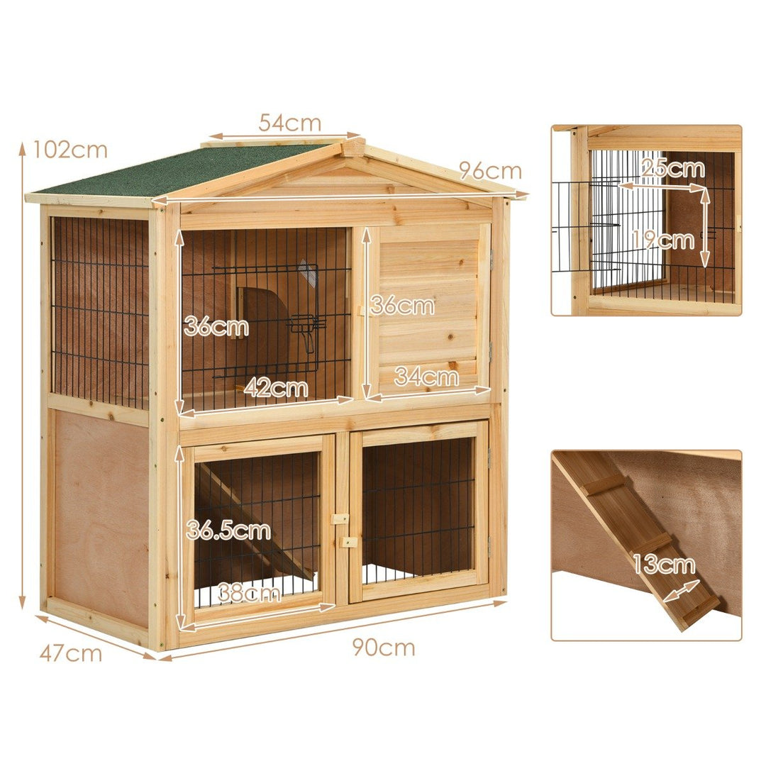 Large Bunny Rabbit Cage with Waterproof Roof - TidySpaces