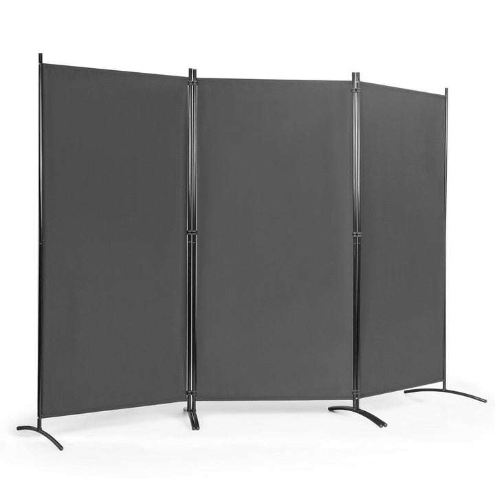 3 Panel Folding Room Divider Grey - TidySpaces