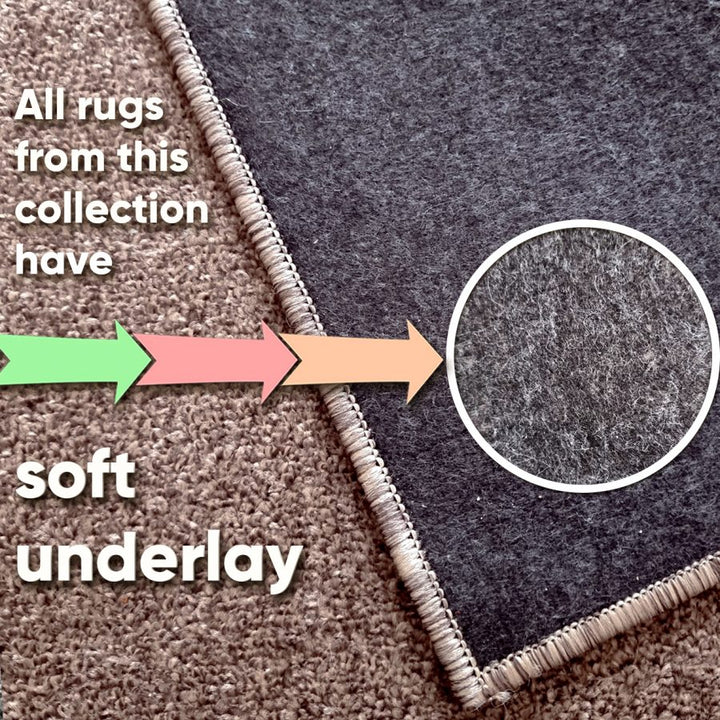Beige Plain Solid Rug - TidySpaces