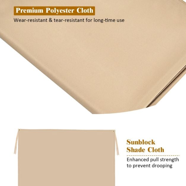 Sun Block Shade Cloth with Taped Edge Copper Grommets - TidySpaces