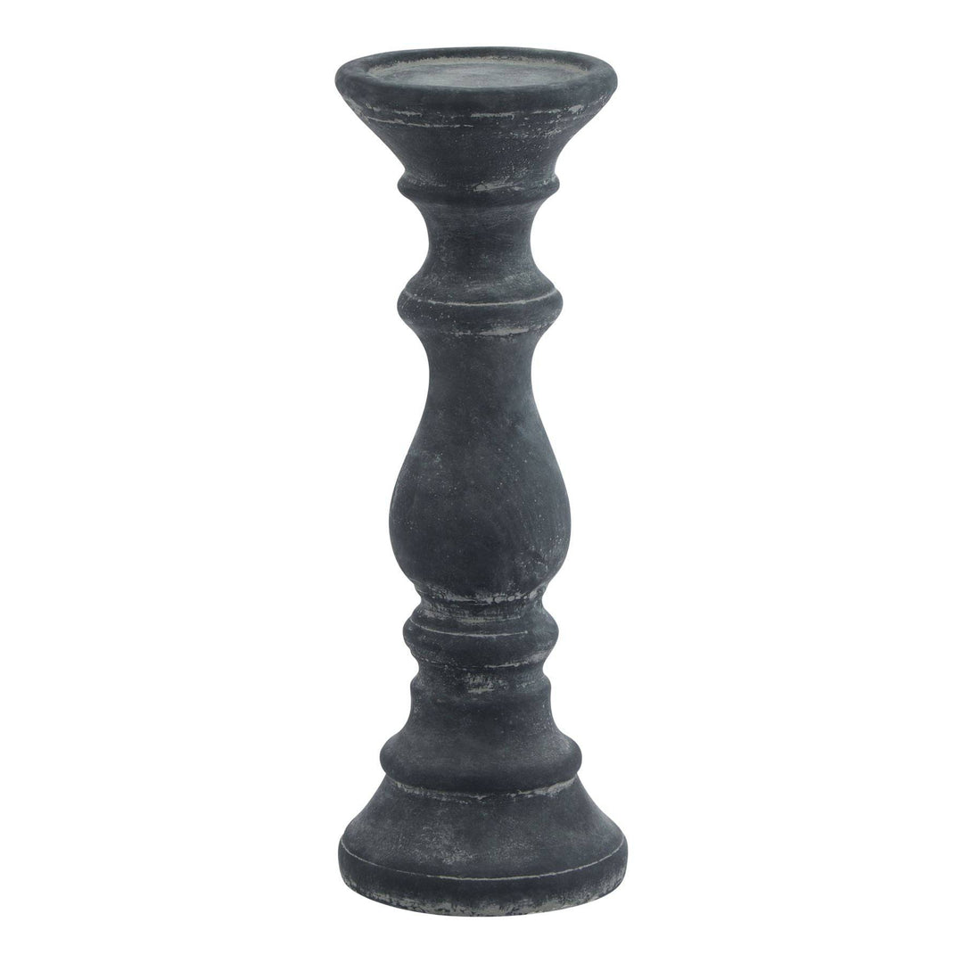 Amalfi Grey Column Candle Holder GREY CERAMIC - TidySpaces