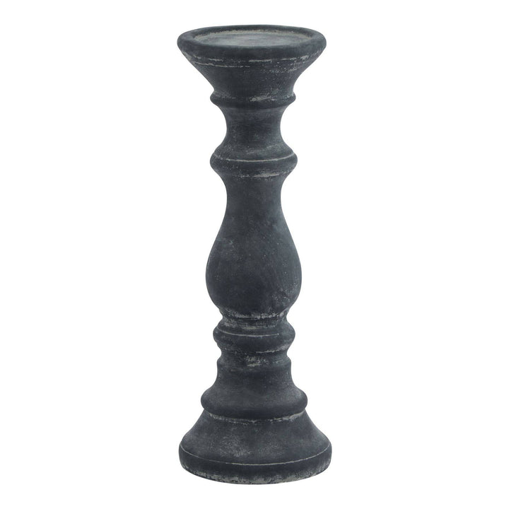 Amalfi Grey Column Candle Holder GREY CERAMIC - TidySpaces