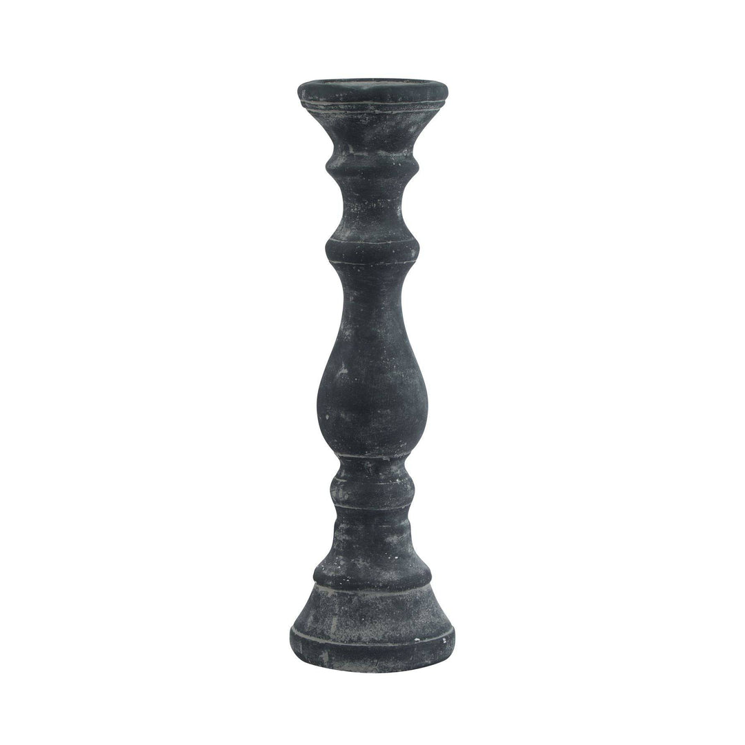 Amalfi Large Grey Column Candle Holder GREY CERAMIC - TidySpaces