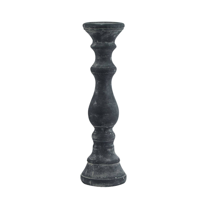 Amalfi Large Grey Column Candle Holder GREY CERAMIC - TidySpaces