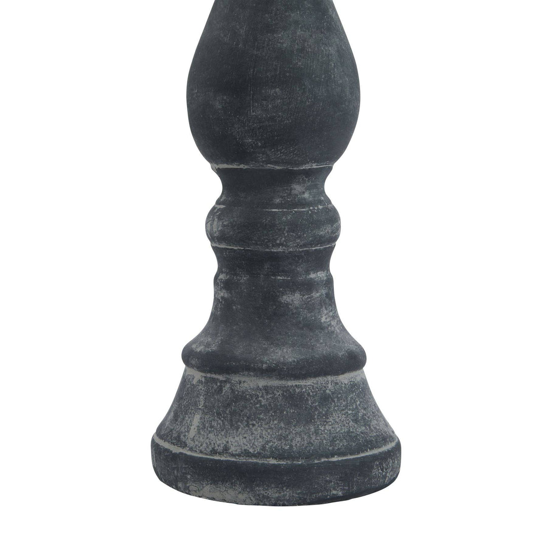 Amalfi Large Grey Column Candle Holder - TidySpaces