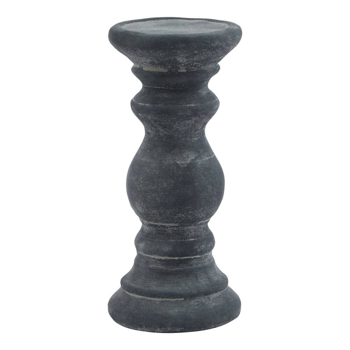 Amalfi Small Grey Column Candle Holder GREY CERAMIC - TidySpaces