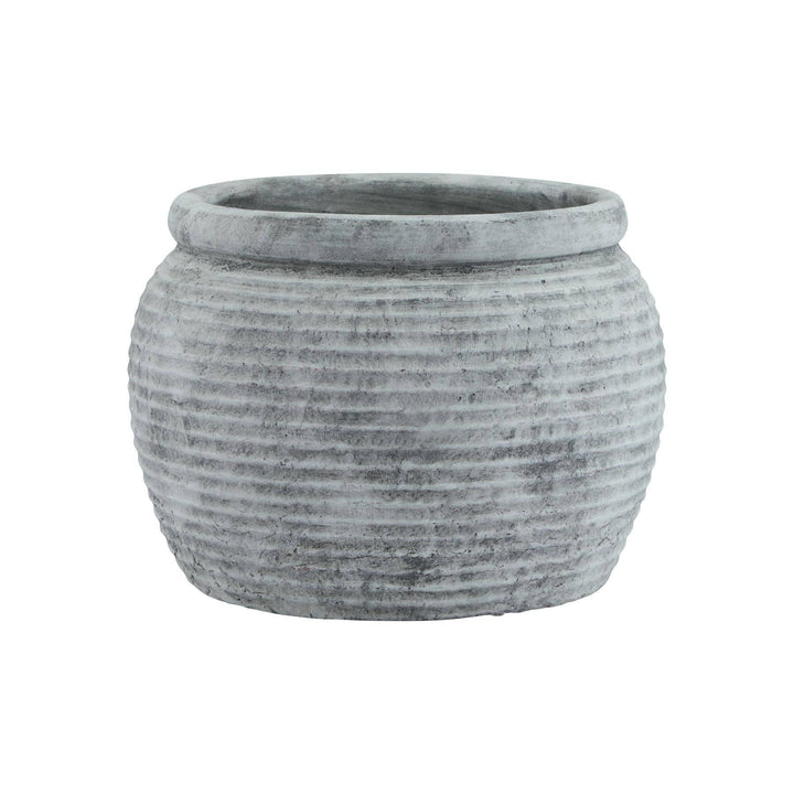 Athena Rimmed Plant Pot WHITE CERAMIC - TidySpaces
