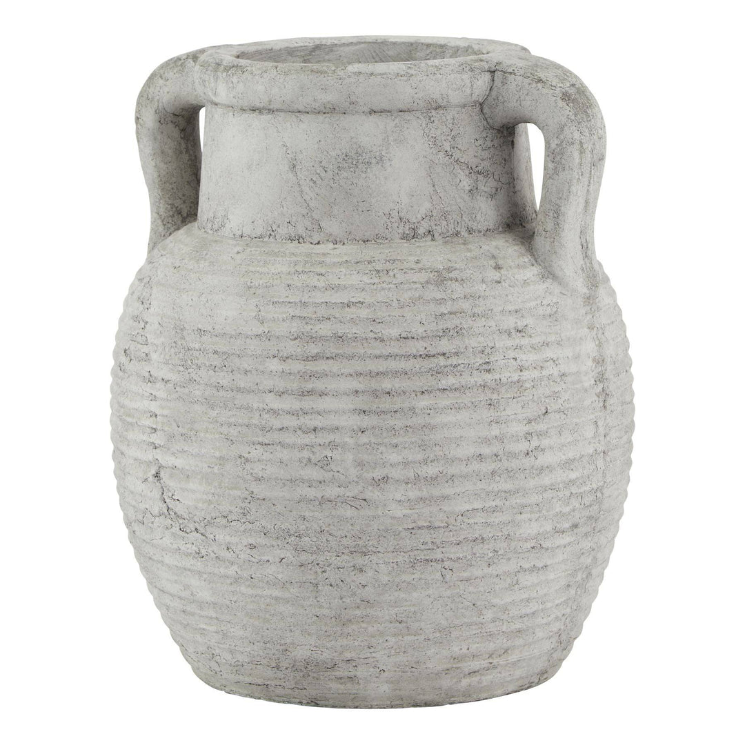 Athena Stone Amphora Pot WHITE CERAMIC - TidySpaces