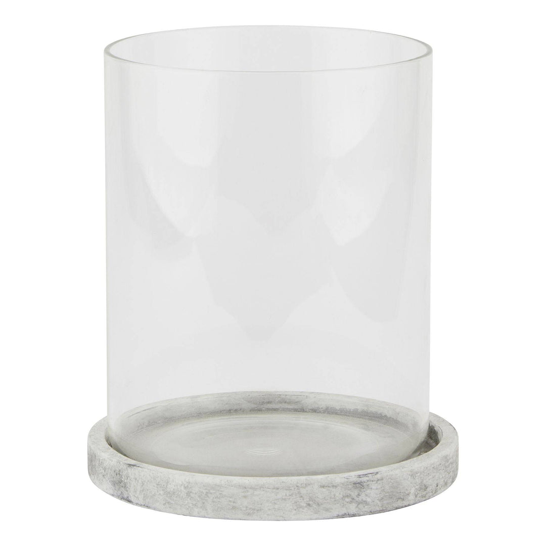 Athena Stone Large Hurricane Lantern WHITE CERAMIC - TidySpaces