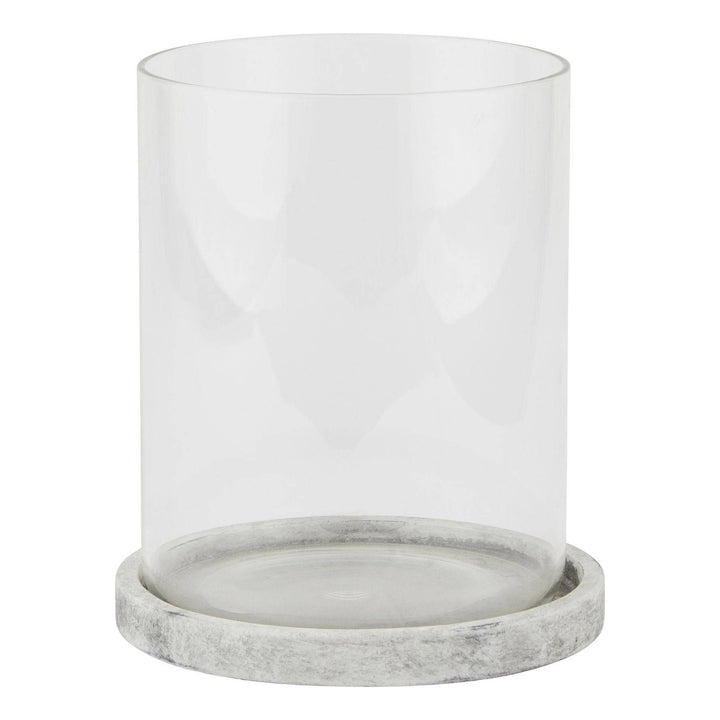 Athena Stone Large Hurricane Lantern WHITE CERAMIC - TidySpaces