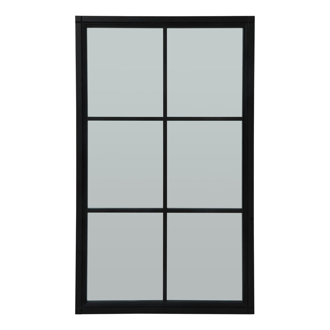Black Wood Large Window Mirror BLACK WOOD - TidySpaces