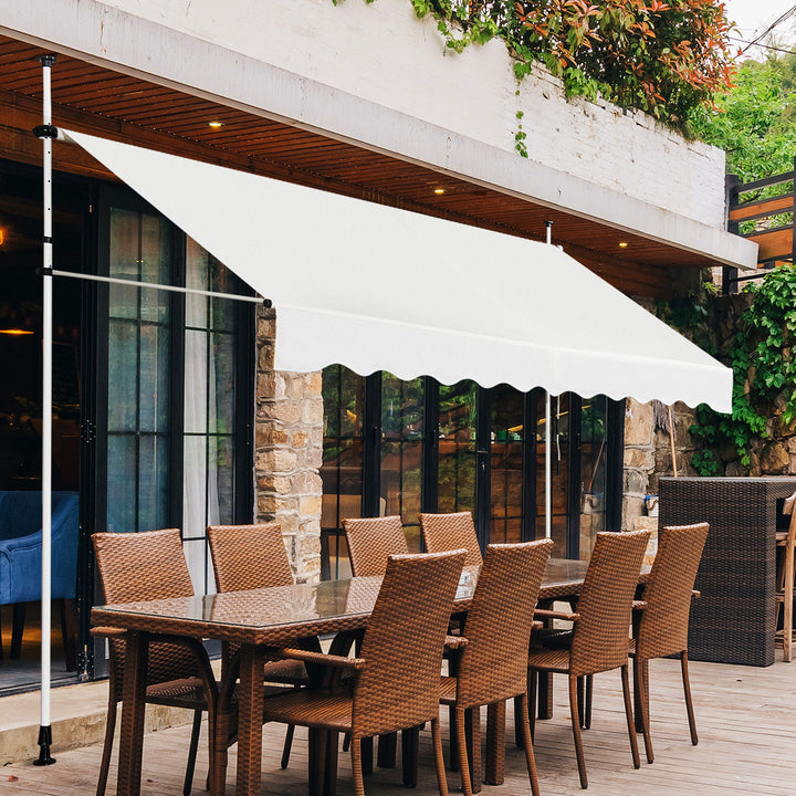 UV Resistant Waterproof Deck Awning with Manual Crank Handle - TidySpaces