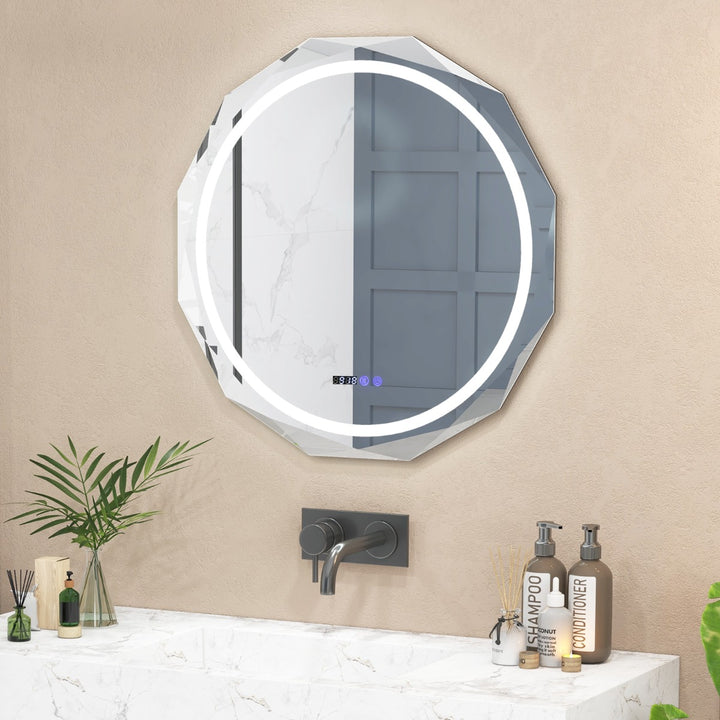 Wall Mounted Mirror with Dimmable 3-Color Lights and Memory Function - TidySpaces