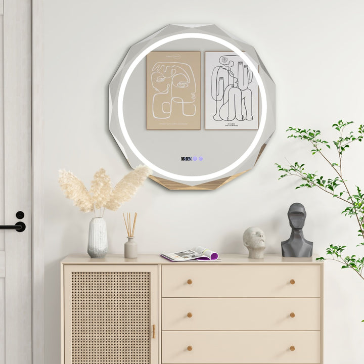 Wall Mounted Mirror with Dimmable 3-Color Lights and Memory Function - TidySpaces