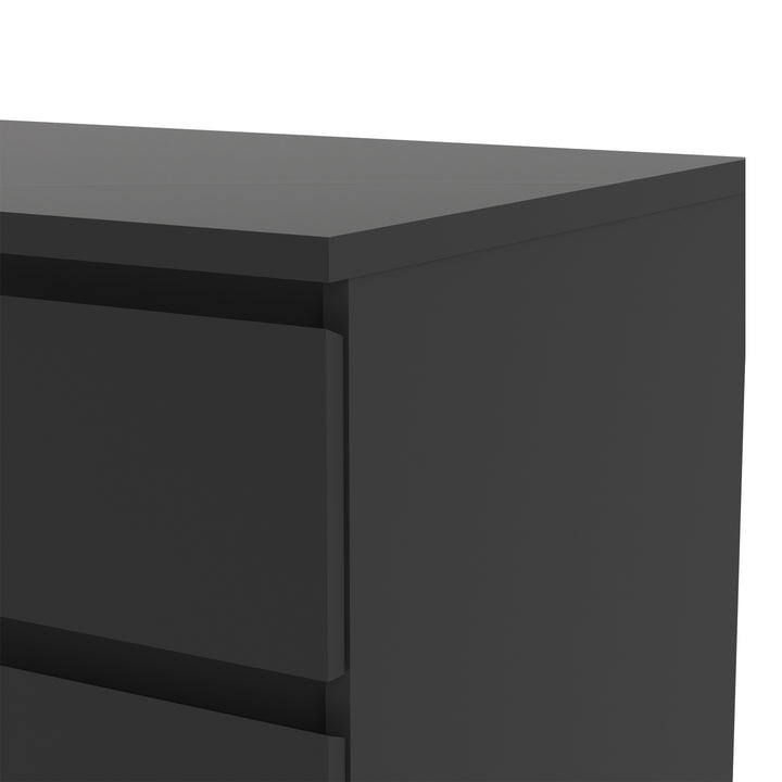 Naia Wide Chest of 6 Drawers (3+3) in Black Matt - TidySpaces