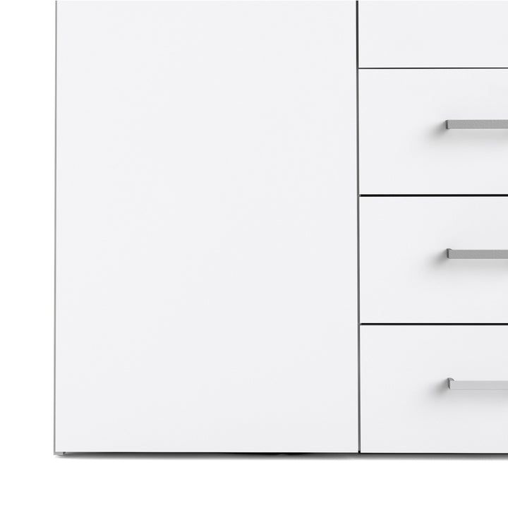 Space Wardrobe - 4 Doors 3 Drawers in White 2000 - TidySpaces