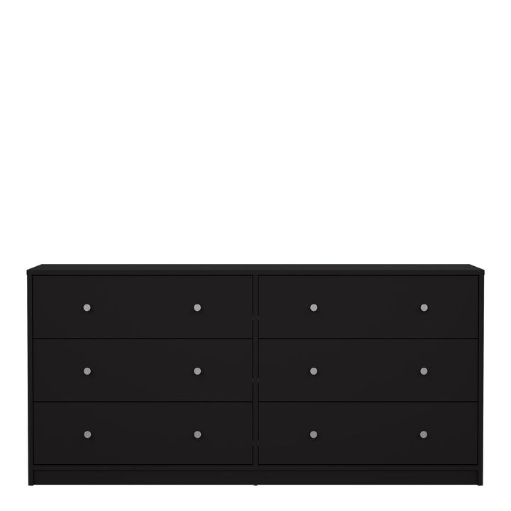 May Chest of 6 Drawers (3+3) in Black - TidySpaces