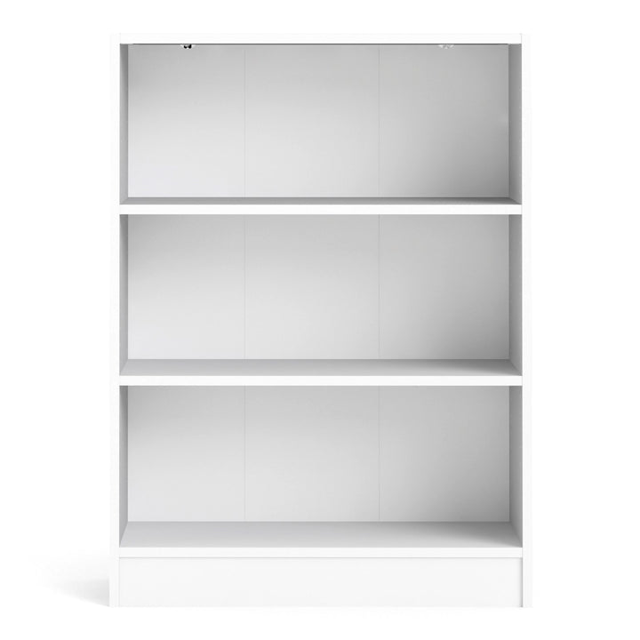 Basic Low Wide Bookcase (2 Shelves) in White - TidySpaces