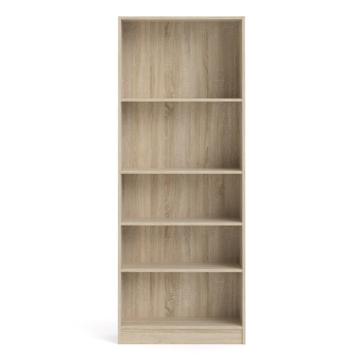 Basic Tall Wide Bookcase (4 Shelves) in Oak - TidySpaces