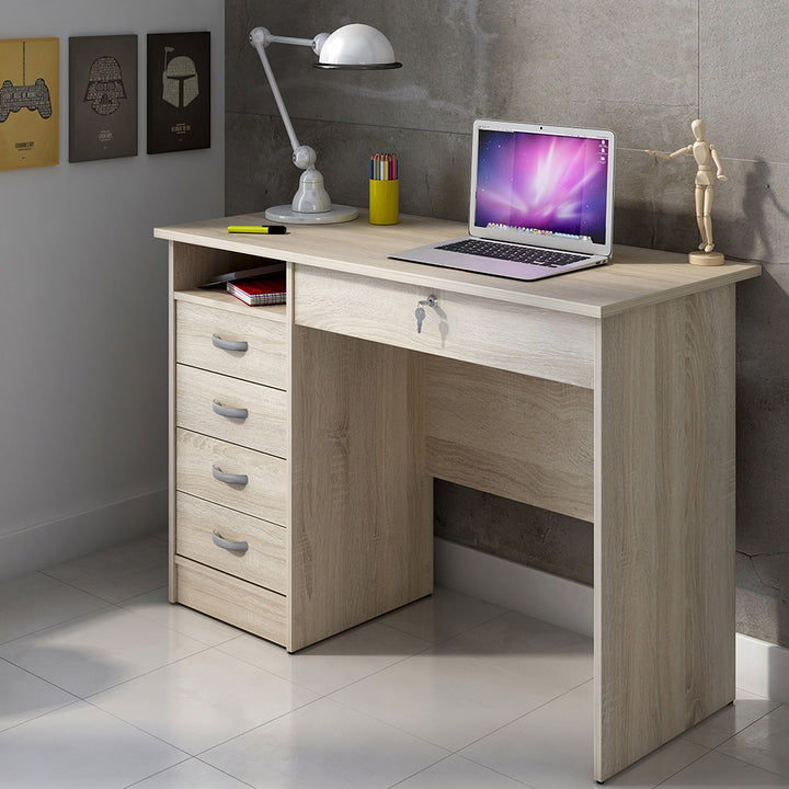 Function Plus Desk 5 Drawers in Oak - TidySpaces
