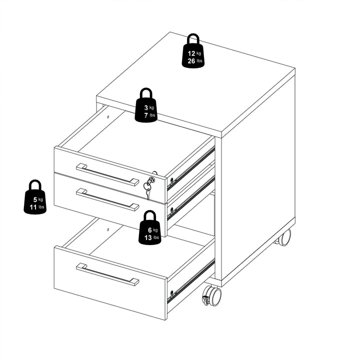 Prima Mobile cabinet in White - TidySpaces