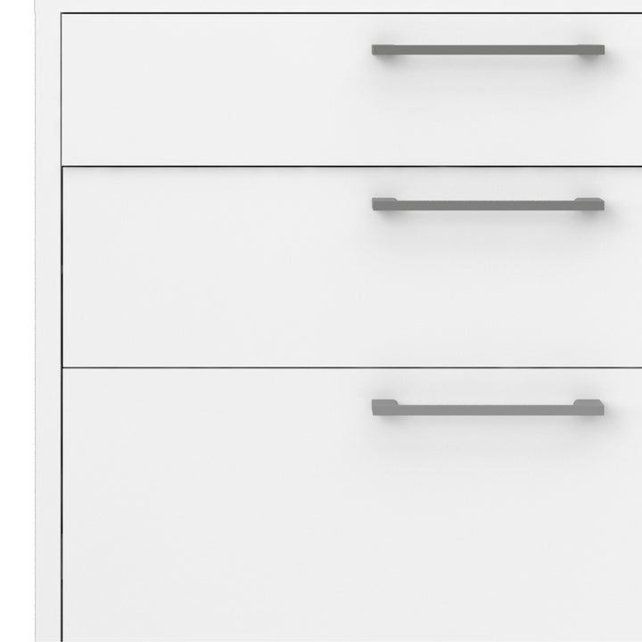 Prima Bookcase 2 Shelves With 2 Drawers + 2 File Drawers In White - TidySpaces