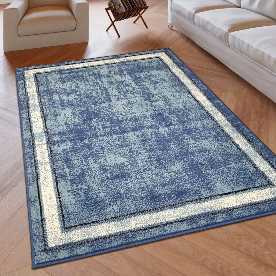 Stylish Geometric Rugs for Modern Home Decor, featuring a chic blue design, enhance your space with contemporary flair. - TidySpaces