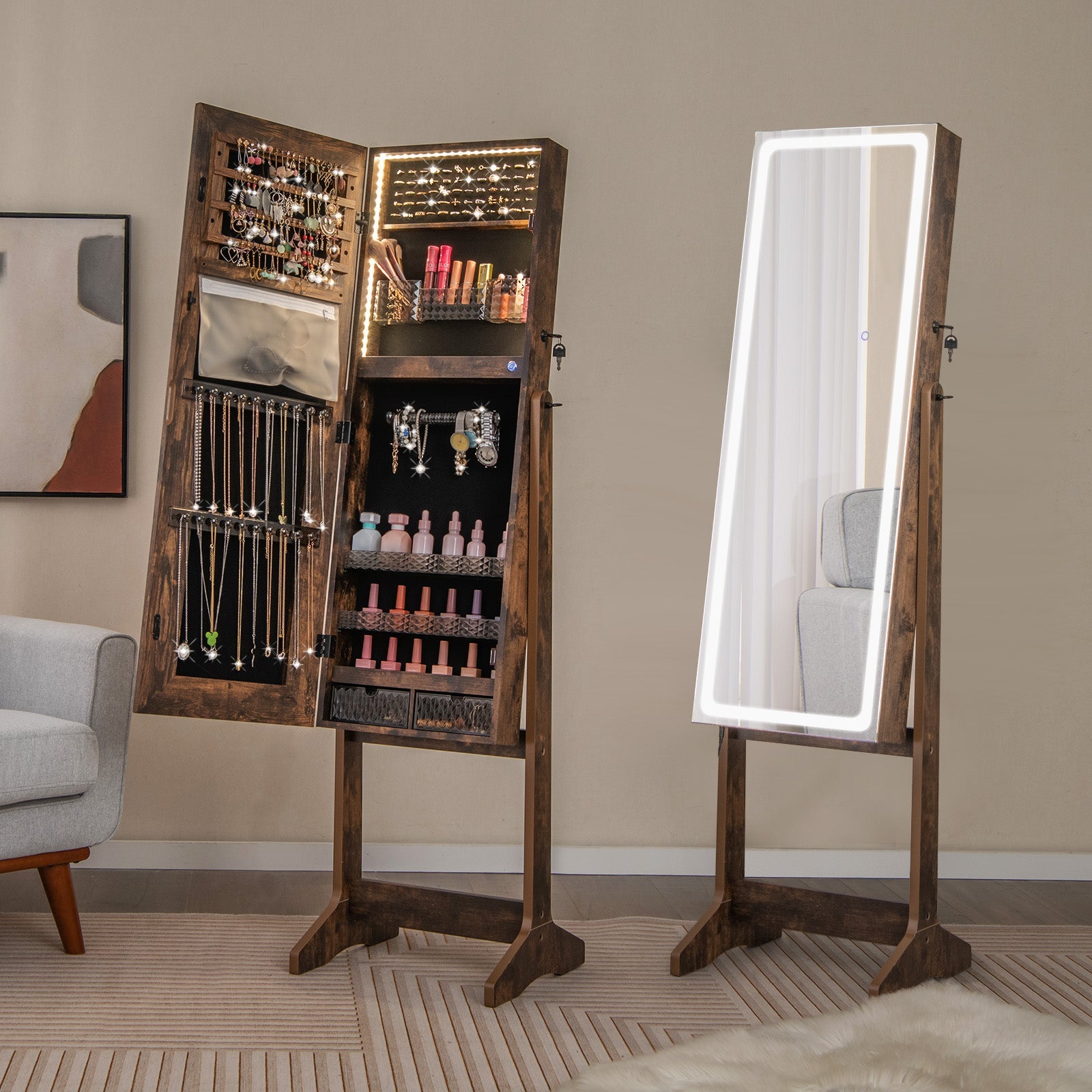 Mirrored-Armoires-With-Jewellery-Storage - TidySpaces 