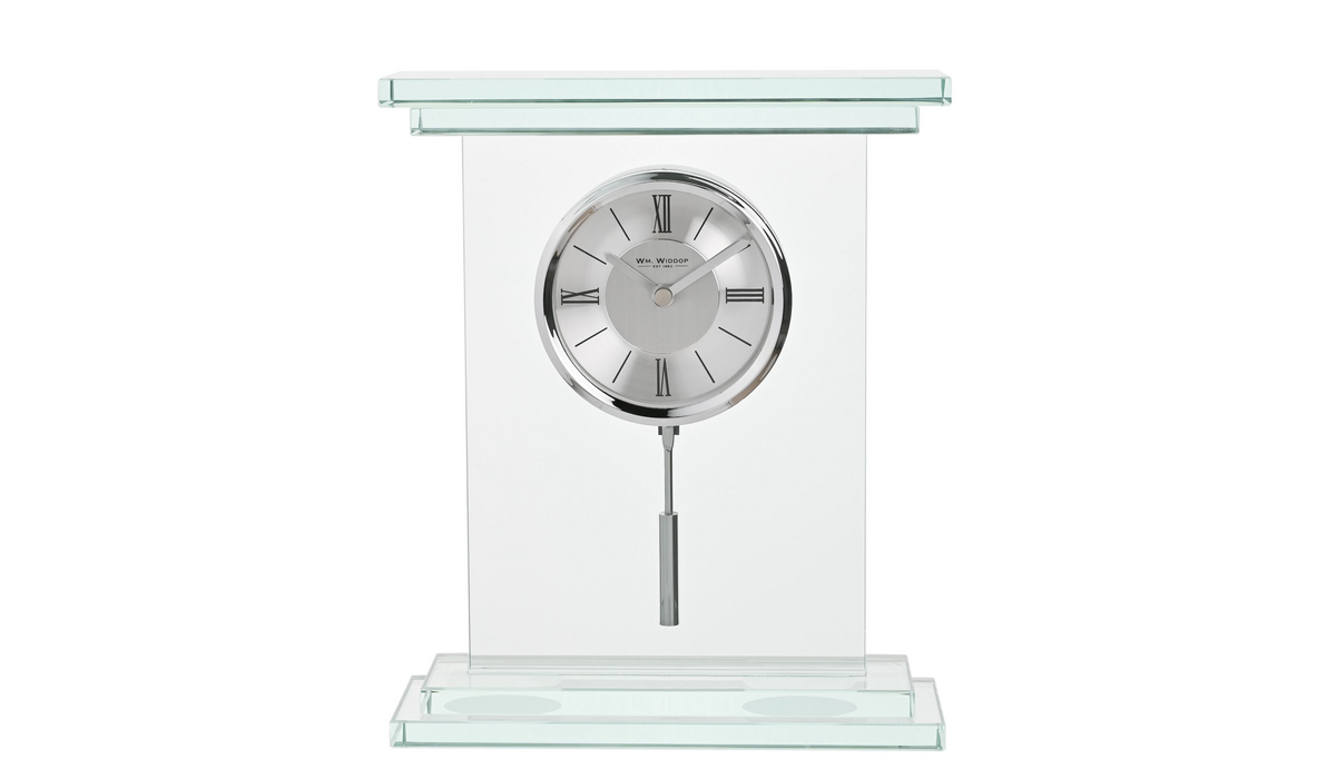 Glass Mantel Clock with Pendulum. 