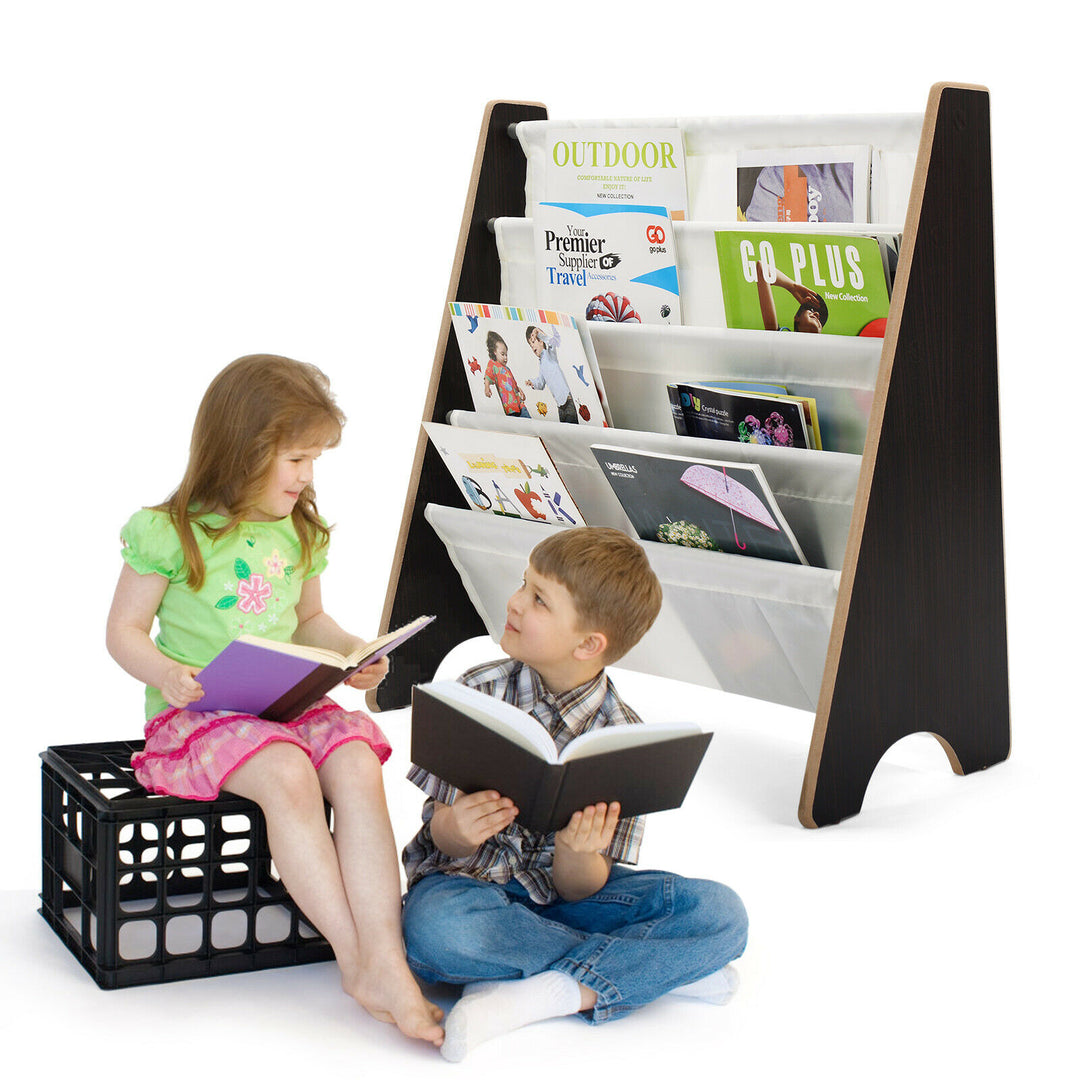 4 Tier Children Bookshelf Magazine Rack Organiser - TidySpaces