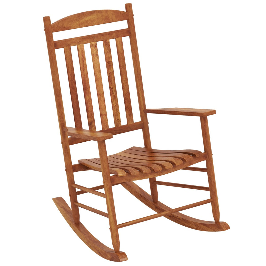 Outdoor Poplar Wood Rocking Chair-Natural