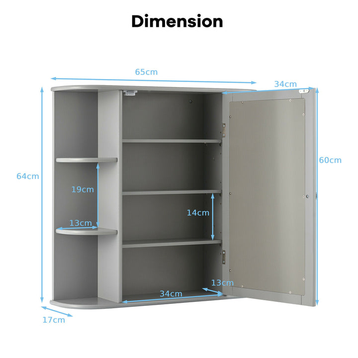 3-Tier Mirrored Wall Mounted Bathroom Cabinet