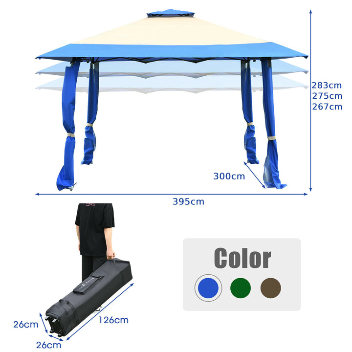 Large Adjustable Height Gazebo Canopy Patio Shelter