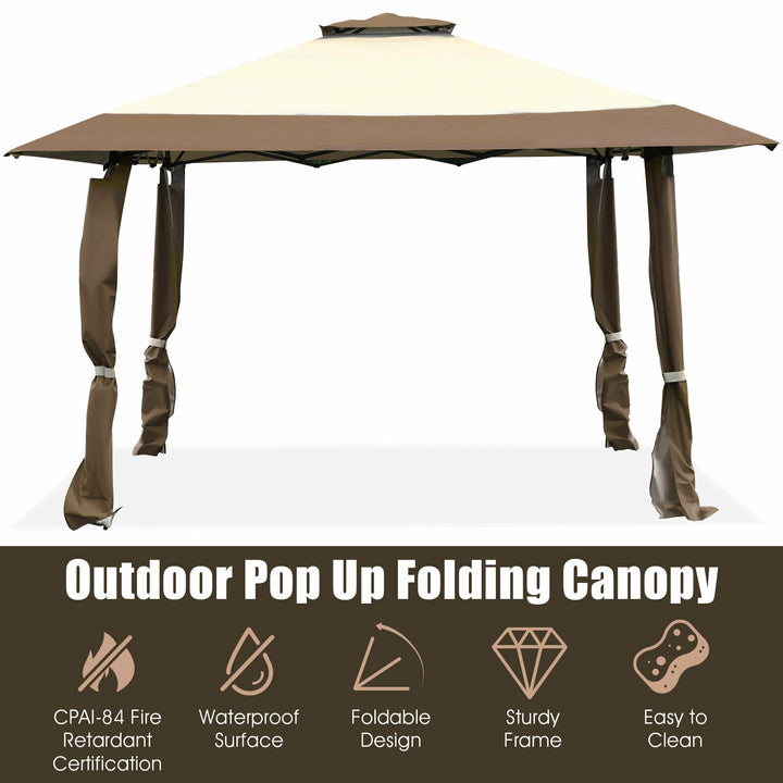 Large Adjustable Height Gazebo Canopy Patio Shelter