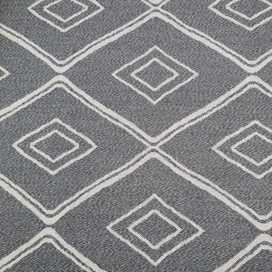 Cotton Rug Runner Grey Diamond