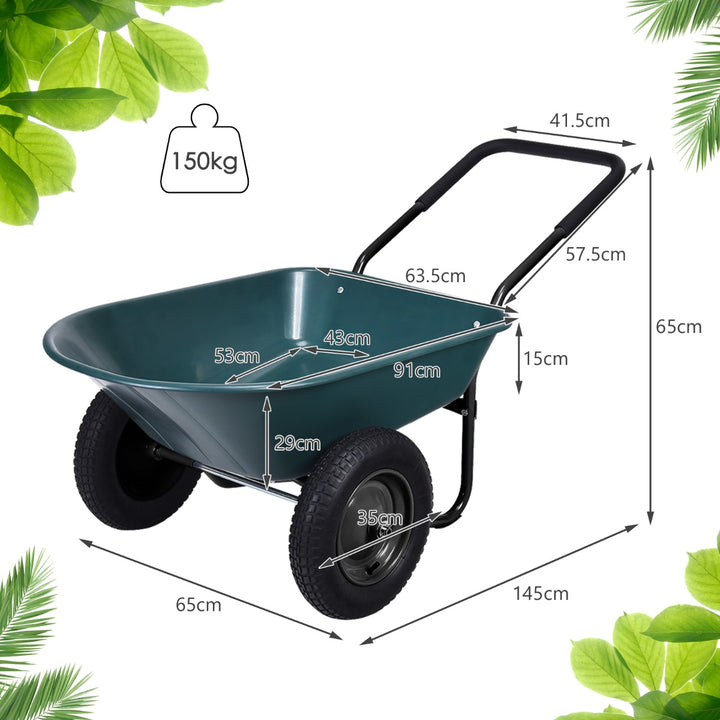 2 Tire Wheelbarrow with Pneumatic Tires 150KG