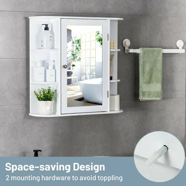 3-Tier Mirrored Wall Mounted Bathroom Cabinet - TidySpaces