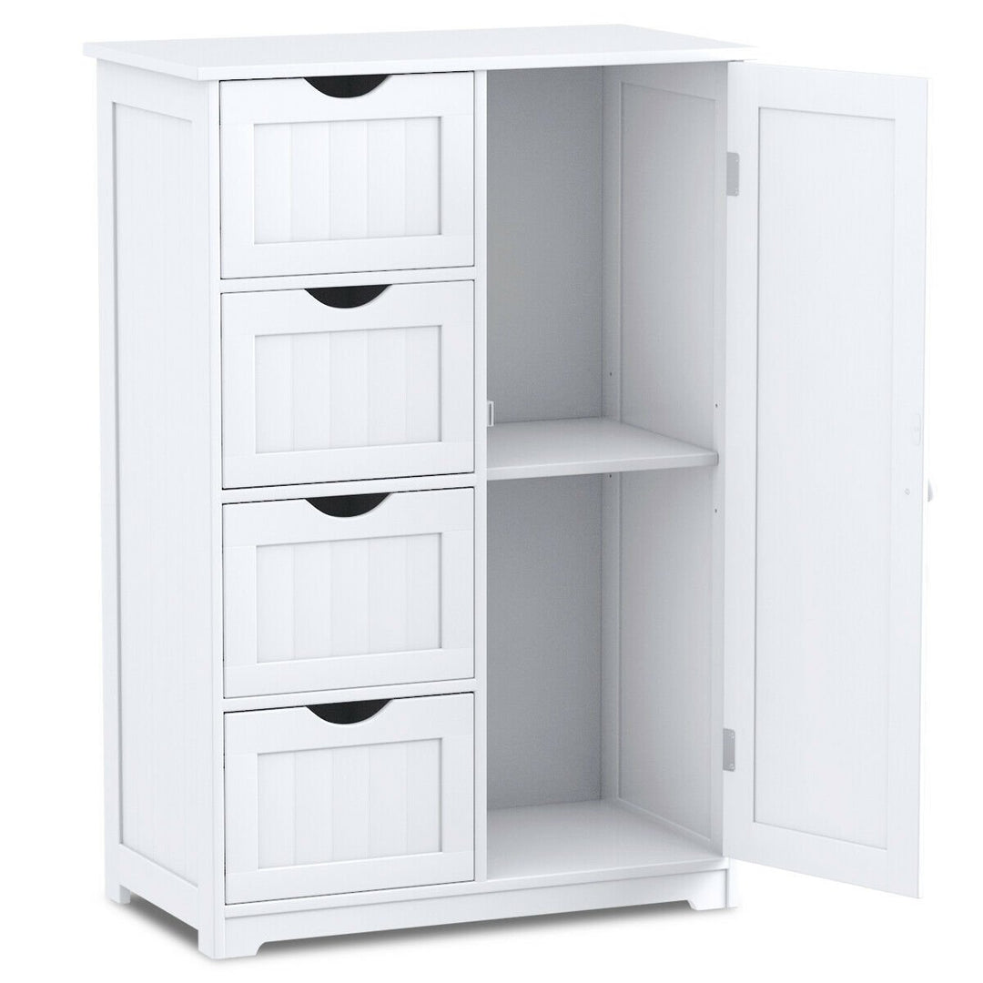 Freestanding Storage Cupboard with Adjustable Shelf and Drawers