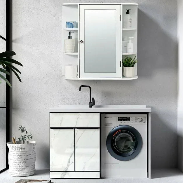 3-Tier Mirrored Wall Mounted Bathroom Cabinet - TidySpaces