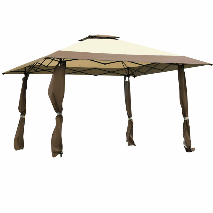 Large Adjustable Height Gazebo Canopy Patio Shelter