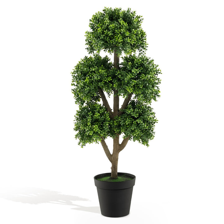 115cm Artificial Boxwood Topiary Ball Tree for Home Office Front Porch-Green