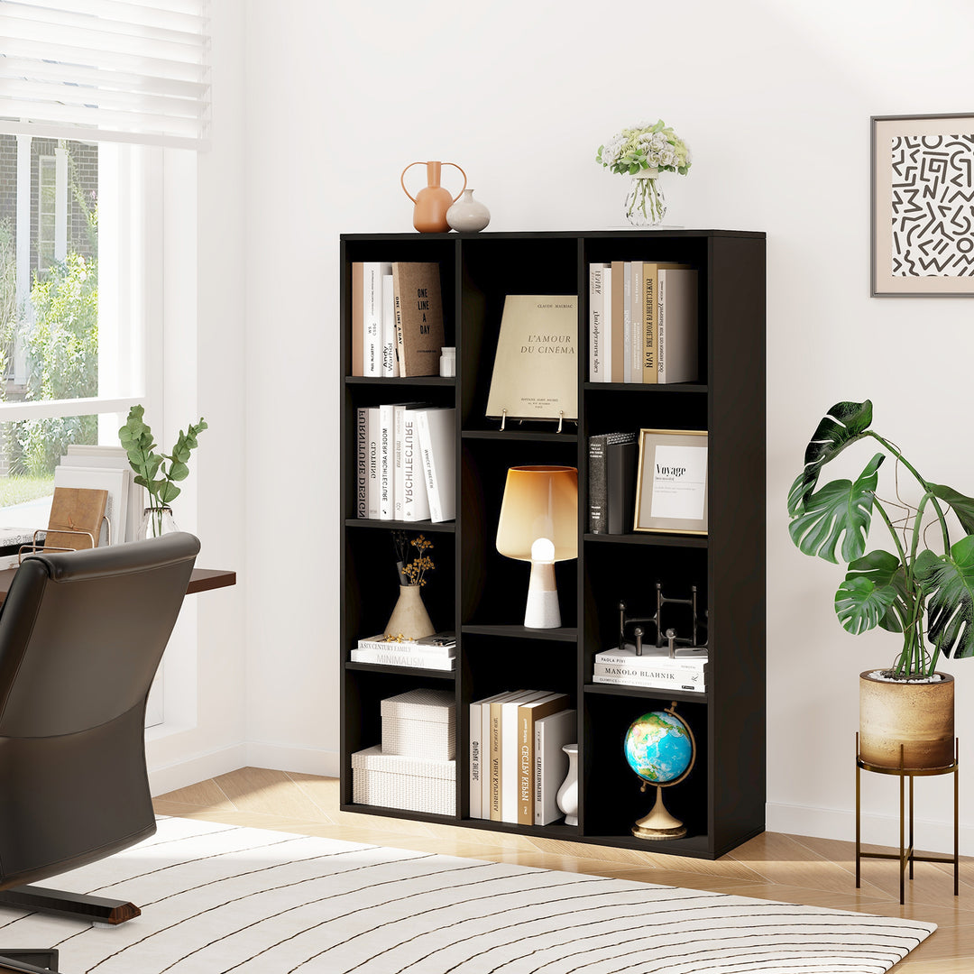 11 Cube Bookcase Modern Geometric Bookshelf with Anti Tipping Kits