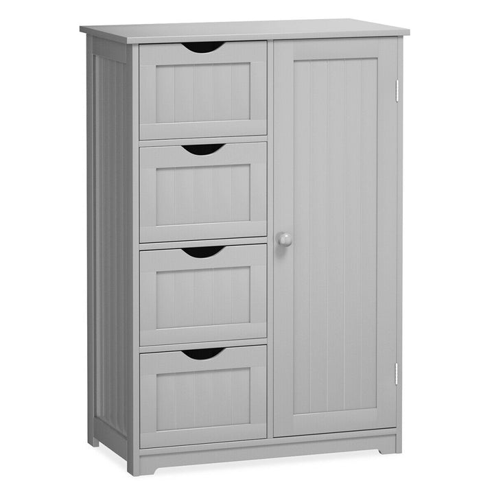 Freestanding Storage Cupboard with Adjustable Shelf and Drawers