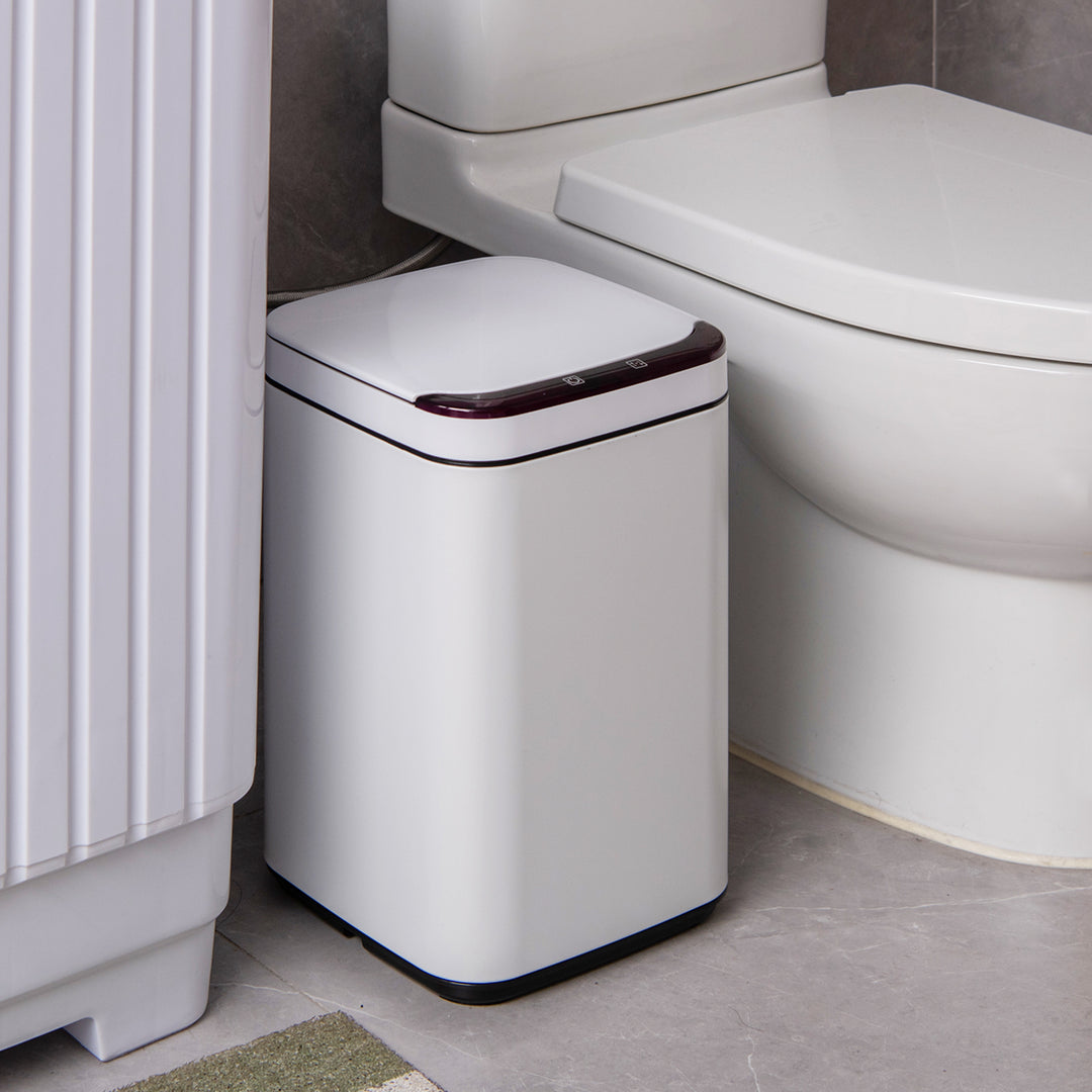 13L Intelligent Touchless Trash Can-White