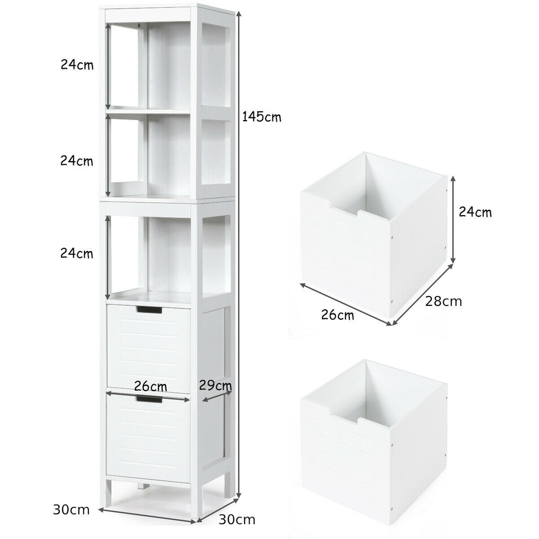 Tall Storage Unit with 2 Deep Box Drawers