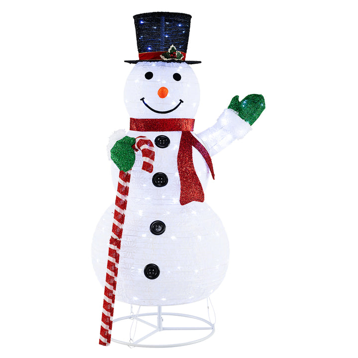 150 cm Large White Pre-lit Lighted Snowman Christmas Decoration - TidySpaces