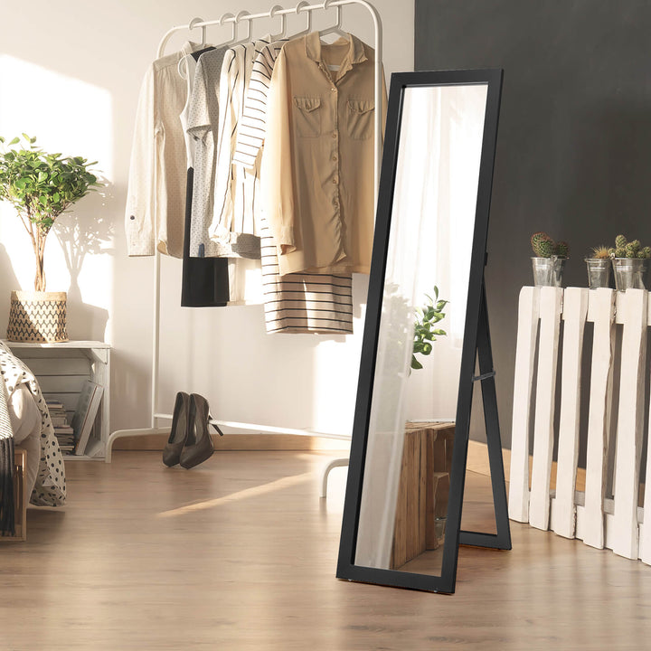 153 x 37 cm Wooden Frame Rectangle Full Length Mirror - TidySpaces