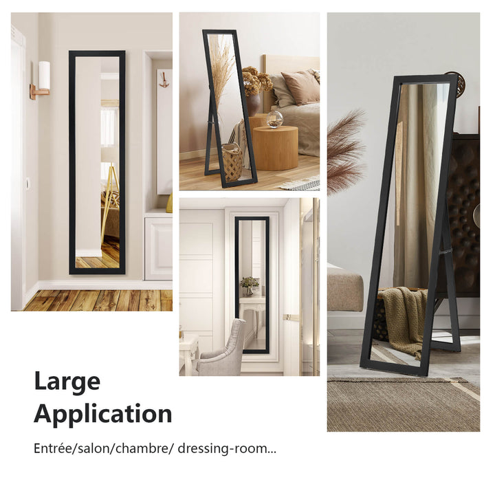 153 x 37 cm Wooden Frame Rectangle Full Length Mirror - TidySpaces